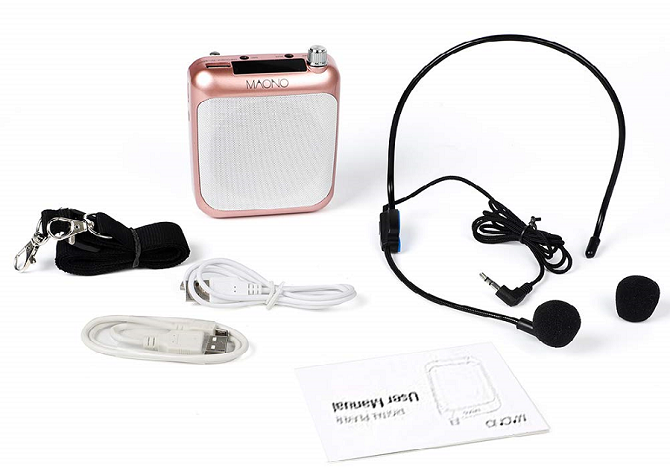 Voice Amplifier MAONO C01 can play music and receive input at the same time so you can use it as a mini karaoke set. Voice Amplifier MAONO C01 can play music and receive input at the same time so you can use it as a mini karaoke set.