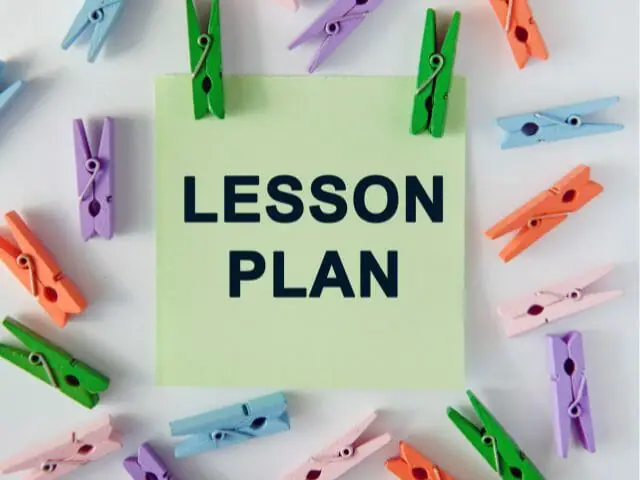 lesson plan caption with clips